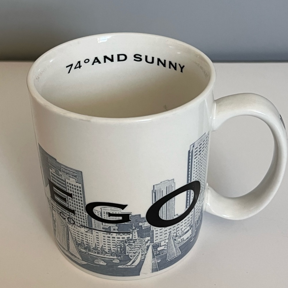 Starbucks San Diego California Architect Skyline 2006 Coffee Mug Cup White Blue